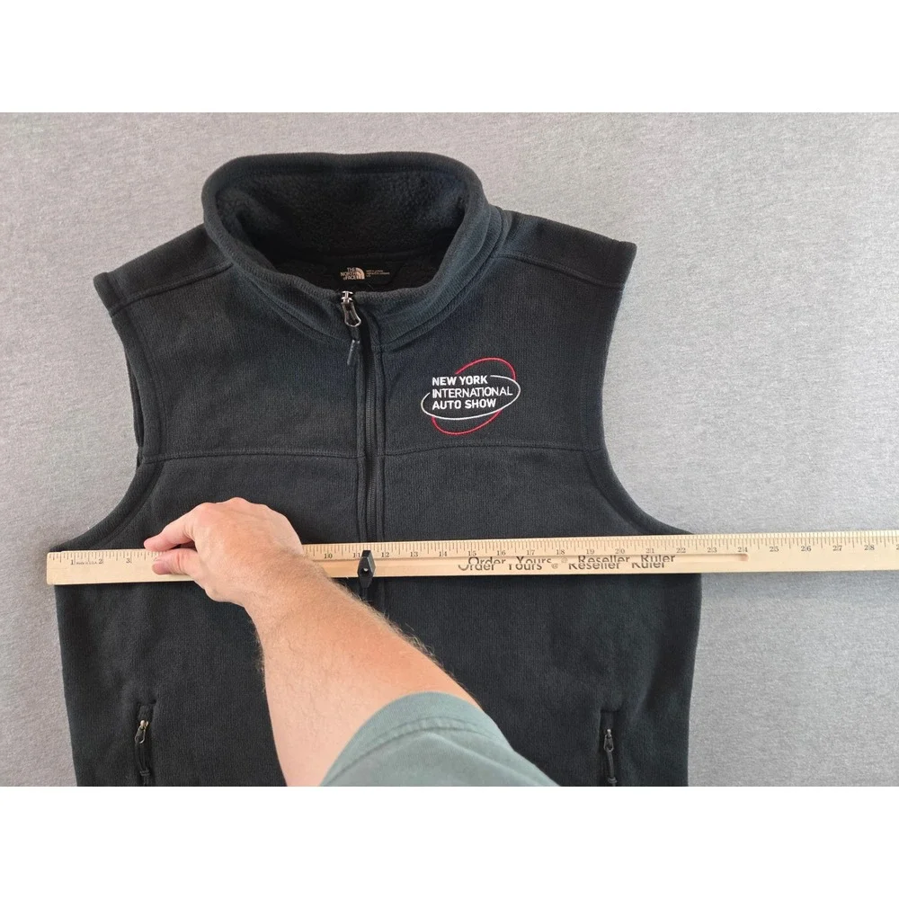 The North Face Fleece‎ Vest Mens Large Black NY Auto Show Full Zip NF0A47FA